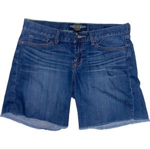 Lucky Brand Abbey Frayed Hem Shorts Blue Jean Denim Mid Rise / 29W